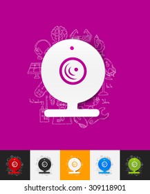 hand drawn simple elements with webcam paper sticker shadow