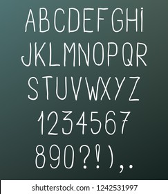 Hand drawn simple flat font. Vector illustration.