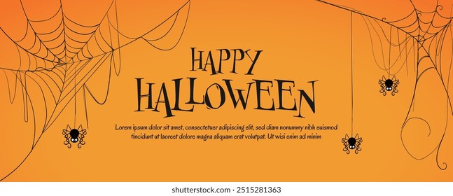 Hand drawn simple flat halloween social media cover template