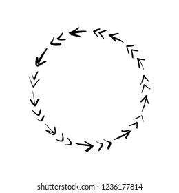 Hand drawn simple floral frame, vector illustration.