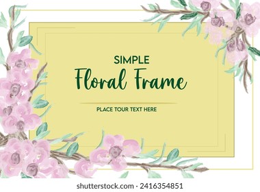 Marco floral simple dibujado a mano