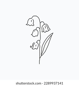 hand drawn simple flower outline illustration