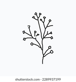 hand drawn simple flower outline illustration