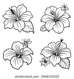 Outline Flowers Brushes - Photoshop brushes