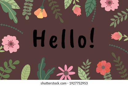Dibujo manual de flores simples para escritorio