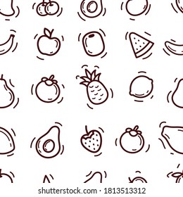 Hand drawn Simple  fruits seamless Pattern
