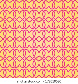Hand Drawn Simple Geometric Seamless Pattern with Heart Silhouettes