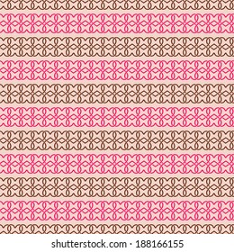 Hand Drawn Simple Geometric Seamless Pattern with Heart Silhouettes