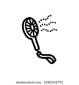 Hand drawn simple handheld electric fan illustration