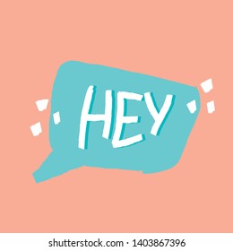 hand drawn simple lettering phrase on speech bubble with decoration. Letters collage in text cloud. Hand written vector saying about short emotions in slang.