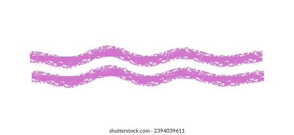 Hand drawn simple line drawn with wax crayon, chalk or charcoal. Uneven wax dry texture for underlining or highlighting text. Pencil drawn lines, strikethroughs, underlines. grungy vector 