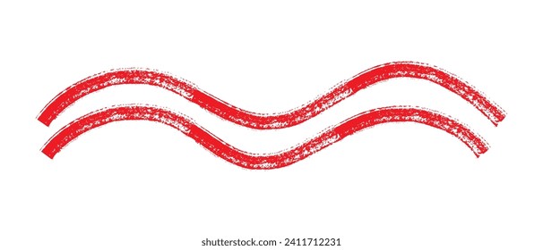 Línea simple dibujada a mano con crayón de cera, tiza o carbón vegetal. Textura seca desigual para resaltar. Líneas dibujadas con lápiz, tachado, vector de niebla aislado en blanco