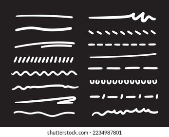 La mano trazó líneas simples. Resúmenes. Ilustración en blanco y negro