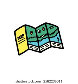 Hand drawn simple map illustration