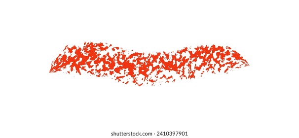 Hand drawn simple red line drawn with wax crayon, chalk or charcoal. Uneven wax dry texture for underlining or highlighting text. Pencil drawn line, strikethrough, underline. grungy 
