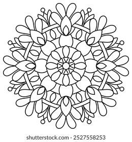 hand drawn simple and relaxing mandala design for adults and kids coloring book, mandala art for henna, wall art and tattoo design
