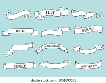 hand drawn simple ribbon vector illustration