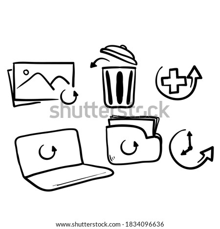 hand drawn Simple Set of Recovery Related Vector Line Icons. in doodle drawing style vector