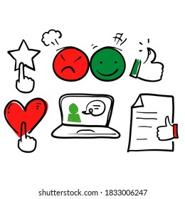 hand drawn Simple Set of Testimonials Related Vector Line Icons. in doodle style vectors sketch