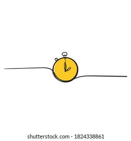 hand drawn Simple Set of Time Related Vector Line Icons. with doodle drawing style vector