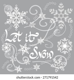 Hand drawn simple snowflake background.