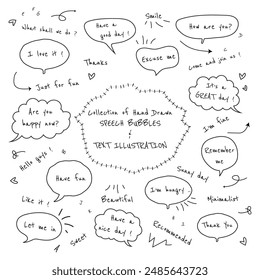 Hand drawn simple speech bubble set frame collection