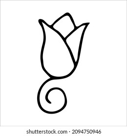 Hand drawn simple stylized flower a doodle element for the design concept.