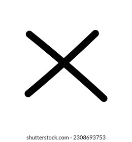 Icono X simple dibujado a mano