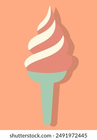 Hand drawn simplistic illustration ice cream poster. Flat vector illustration. Perfect background for posters, cover art, flyer, banner.