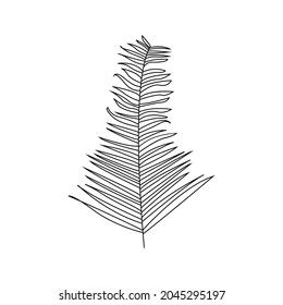 hand drawn single continuous line flowers leaves art floral element