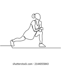 hand drawn single continuous line warm-up sports