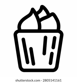 Hand drawn single cupcake doodle vector illustration isolated