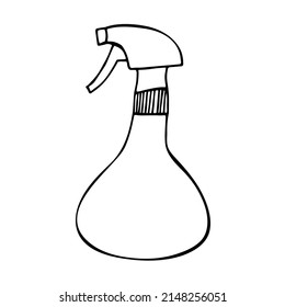 Hand drawn single doodle spray icon. Garden season concept.Vector illustration isolated on white background can be used as an icon, logo and t-shirt print.