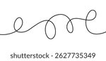 Hand drawn single line. curve doodle line. spiral line. black wire cable of usb and adapter. wave curly line