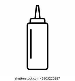 Hand drawn single sauce squeeze bottle doodle vector illustration isolated