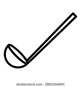 Hand drawn single soup ladle kitchen utensil doodle vector illustration isolated