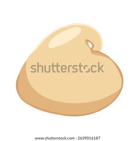 Hand drawn single white chocolate drop. Vector sweet element for baking themes, candy graphics, food illustrations, packaging visuals, design icons