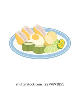 hand drawn siomay baso tahu illustration