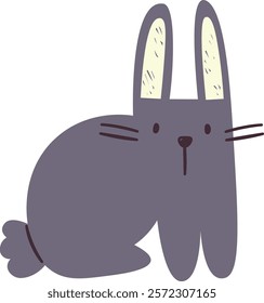 Hand Drawn Sitting Rabbit Vector Illustration