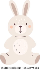 Hand Drawn Sitting Rabbit Vector Illustration