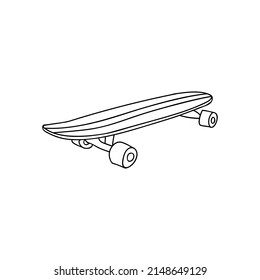 Hand drawn skateboard illustration in vector. Doodle skateboard illustration in vector.