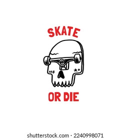 hand drawn skateboard logo vector