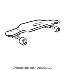 Hand Drawn Skateboard skateboard longboard vector sketch