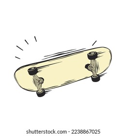 Hand drawn Skateboard vector illustrations isolated white background