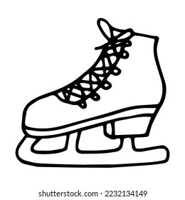 Hand drawn skates doodle vector illustration isolated on white background