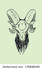 Hand drawn sketch about aries. Vector Illustration