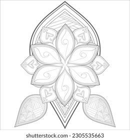 Hand Drawn Sketch for Adult Anti Stress. Decorative Abstract Flowers in Black Isolated on White Background.-vector