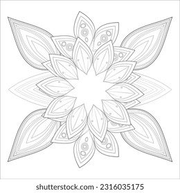 Hand Drawn Sketch for Adult Anti Stress. Decorative Abstract Flowers in Black Isolated on White Background.-vector