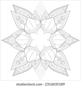 Hand Drawn Sketch for Adult Anti Stress. Decorative Abstract Flowers in Black Isolated on White Background.-vector