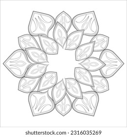 Hand Drawn Sketch for Adult Anti Stress. Decorative Abstract Flowers in Black Isolated on White Background.-vector